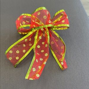 Red and green Polka Dot Bow
